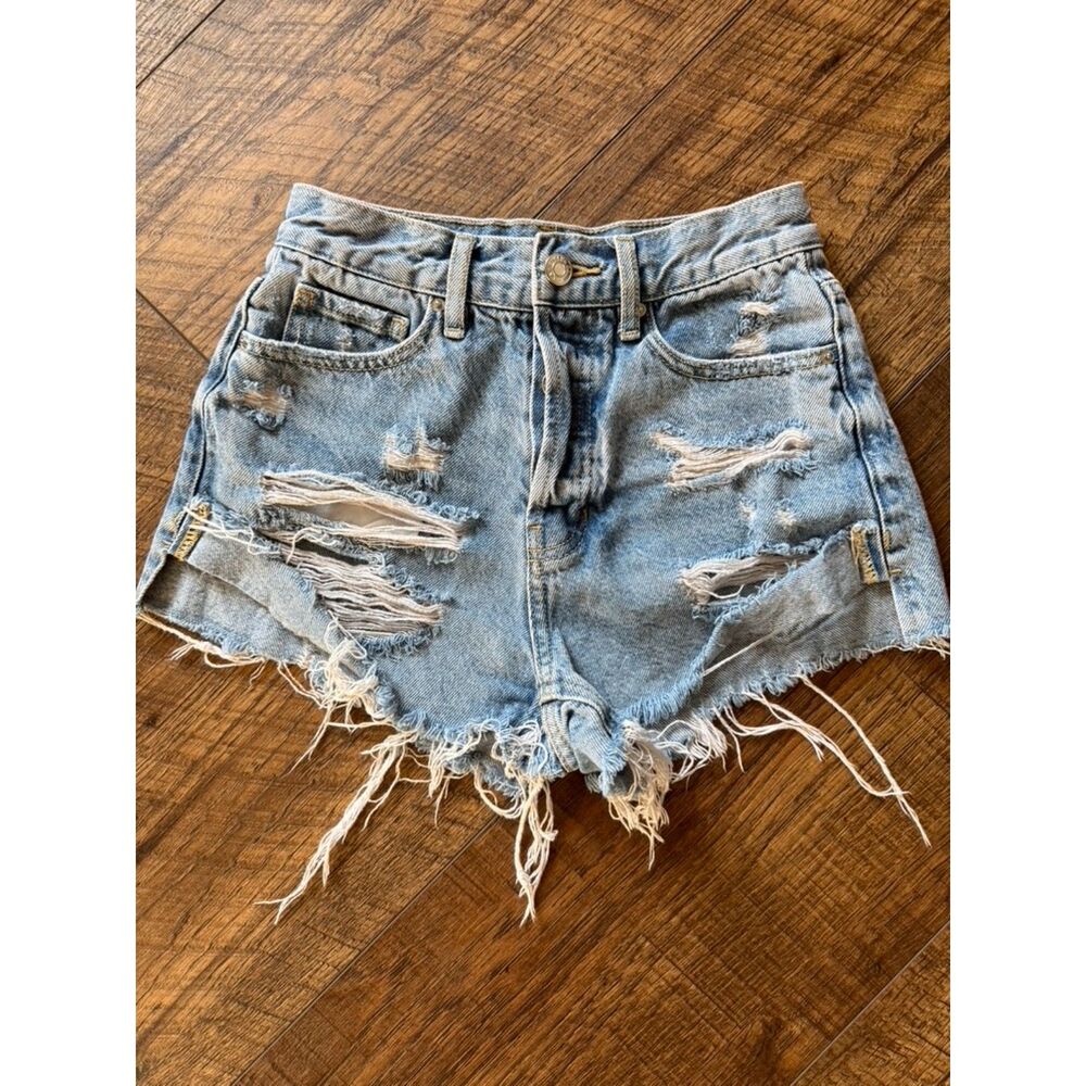 PacSun Vintage High Rise Distressed Denim Shorts